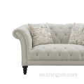 Sofá Conjuntos 2 plazas Classic Tufted Chesterfield Sofá Sofá Tufted Atrás para sala de estar